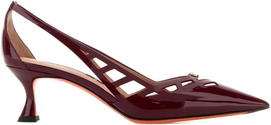 Santoni 55 mm Stella leren pumps met uitgesneden details Rood