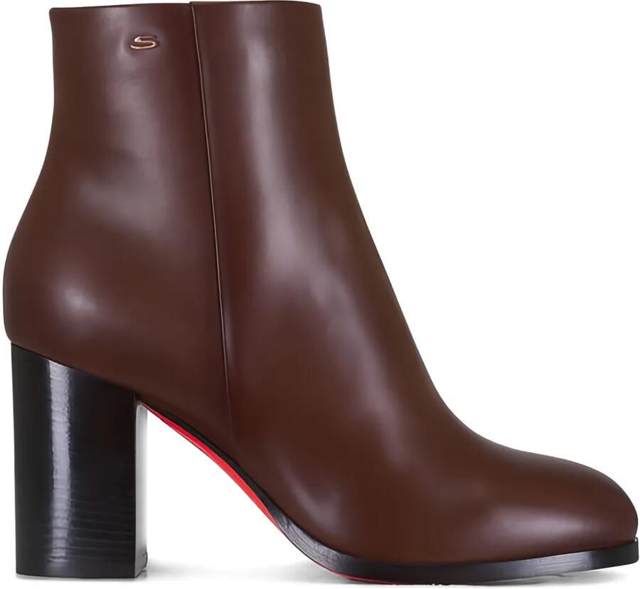 Santoni 85 mm Gladys enkellaarzen met blokhak Bruin