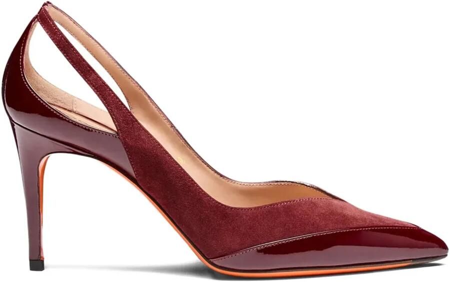 Santoni 85 mm pumps met uitgesneden details Rood