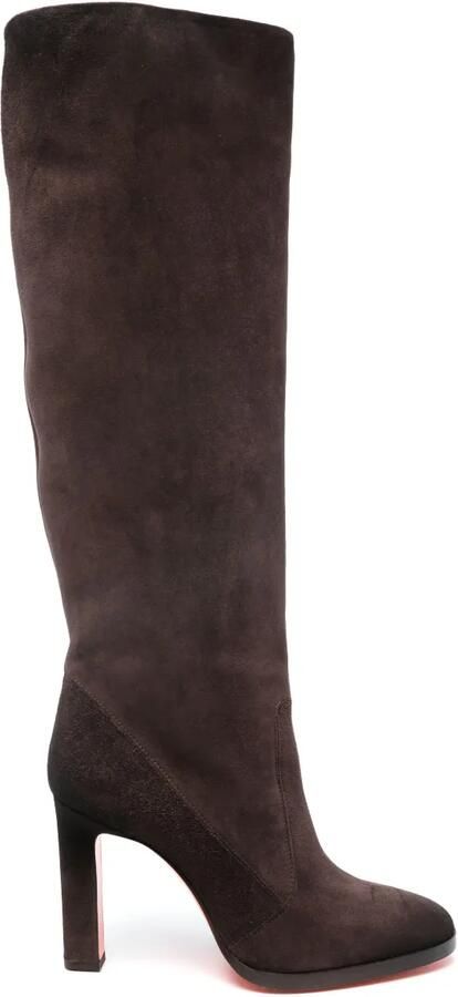 Santoni 90 mm Suède enkellaarzen Zwart
