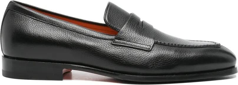 Santoni Adrian loafers van bewerkt leer Zwart