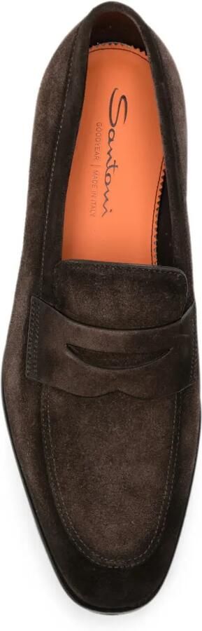 Santoni Adrian suède loafers Bruin - Foto 4