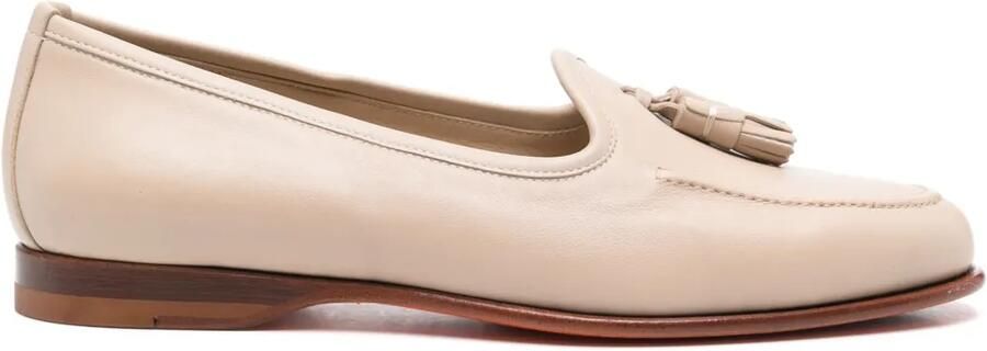Santoni Andrea geweven loafers Beige