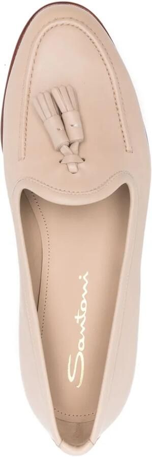 Santoni Andrea geweven loafers Beige - Foto 4