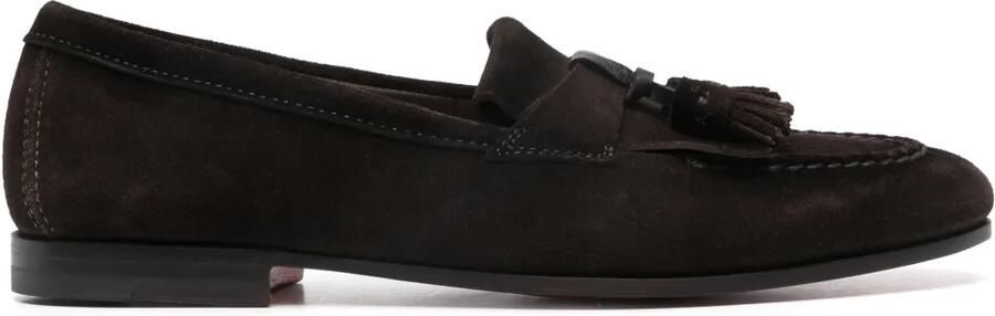 Santoni Andrea geweven loafers Bruin