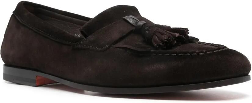 Santoni Andrea geweven loafers Bruin - Foto 3