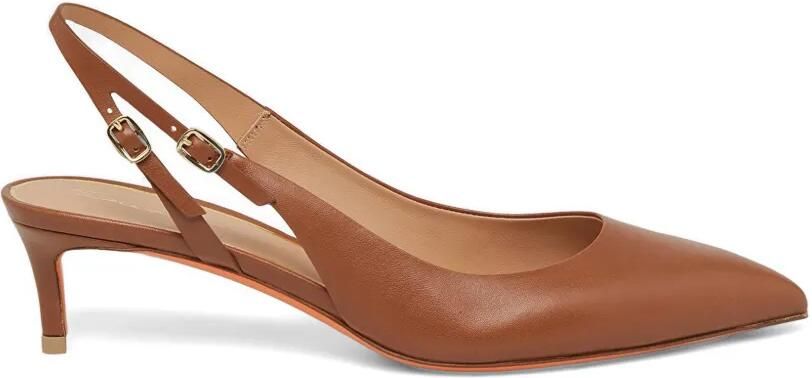Santoni Audrey slingback pumps met puntige neus Bruin