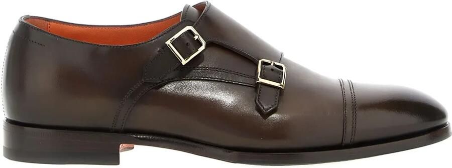Santoni Axel leren gespschoenen Bruin