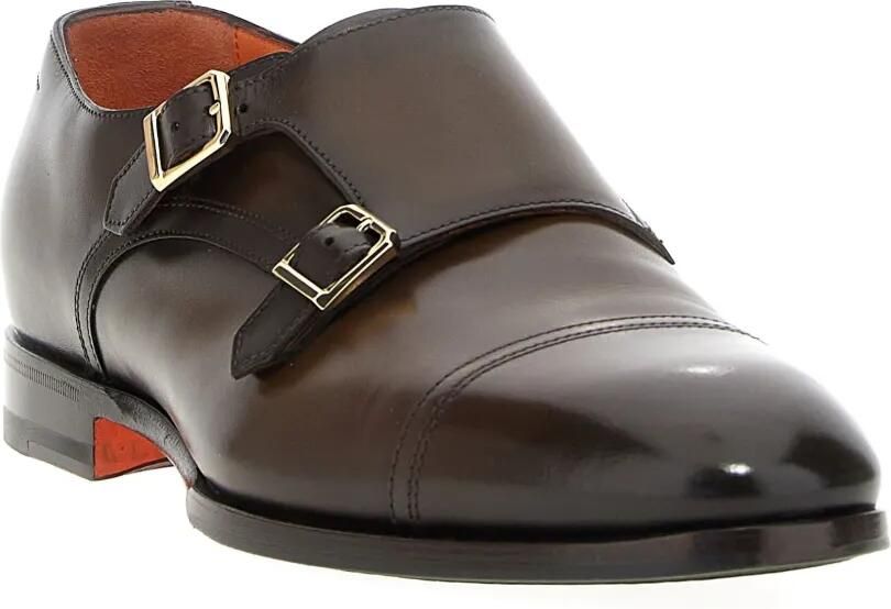 Santoni Axel leren gespschoenen Bruin - Foto 3