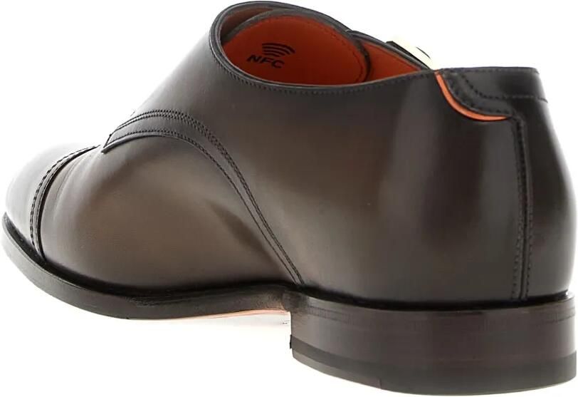 Santoni Axel leren gespschoenen Bruin - Foto 2