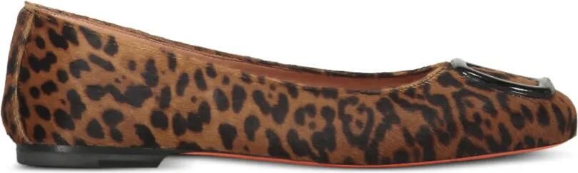 Santoni Ballerina's met dierenprint en gespdetail Beige