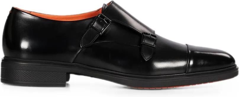 Santoni BMW 5 Touring gespschoenen met dubbele bandjes Zwart