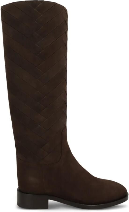 Santoni braided-panel boots Bruin