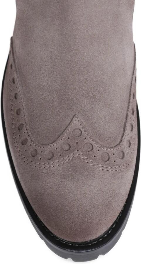 Santoni brogue-detail sock-style boots Grijs - Foto 3