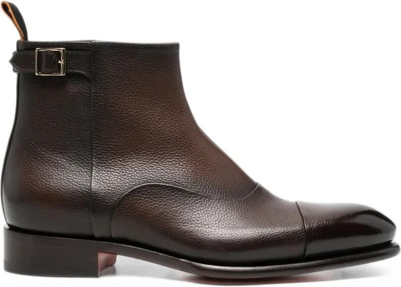 Santoni Leren enkellaarzen Bruin
