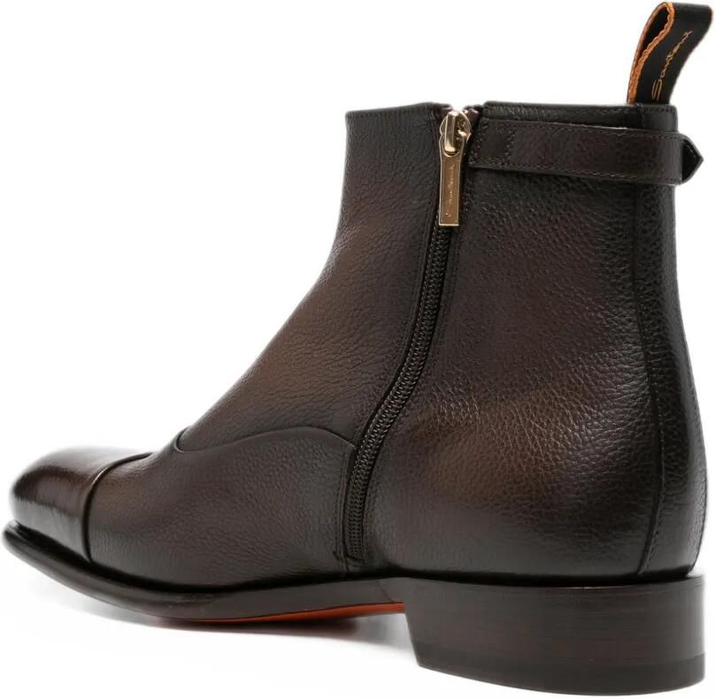 Santoni Leren enkellaarzen Bruin - Foto 2