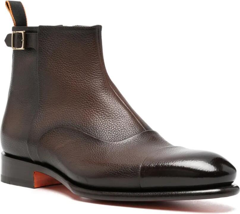 Santoni Leren enkellaarzen Bruin - Foto 3