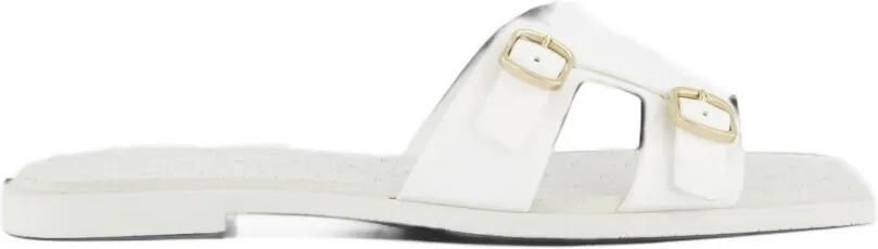 Santoni Sandalen met gespdetail en vierkante neus Wit