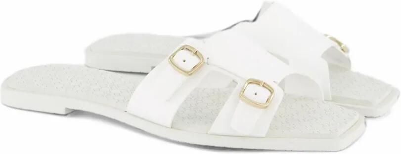 Santoni Sandalen met gespdetail en vierkante neus Wit - Foto 4