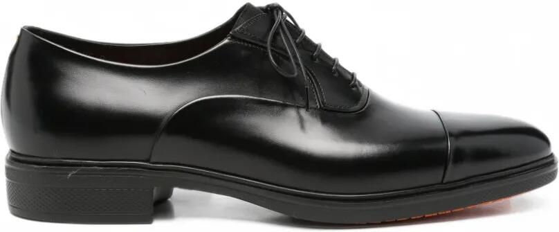 Santoni Oxford schoenen met bewerkte neus Zwart
