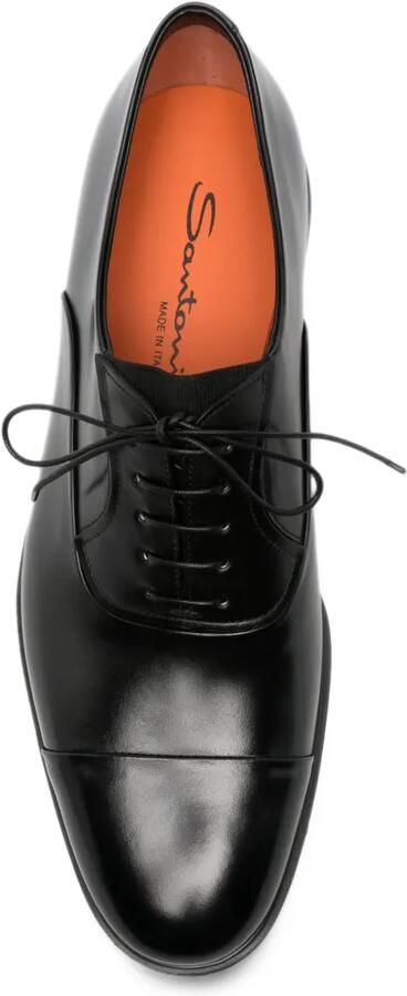 Santoni Oxford schoenen met bewerkte neus Zwart - Foto 3