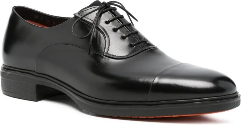 Santoni Oxford schoenen met bewerkte neus Zwart - Foto 2