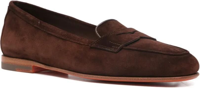 Santoni Carla suède penny loafers Bruin - Foto 2