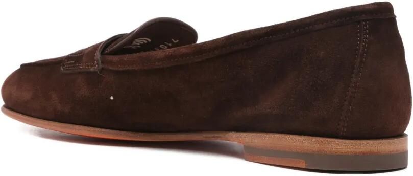 Santoni Carla suède penny loafers Bruin - Foto 3