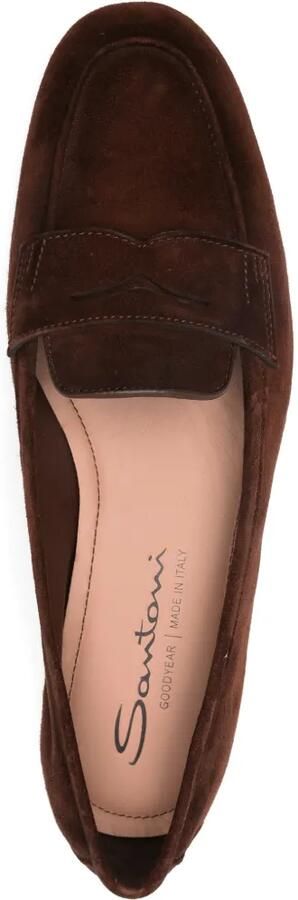 Santoni Carla suède penny loafers Bruin - Foto 4