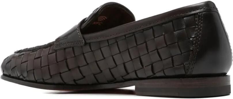 Santoni Carlos geweven leren loafers Bruin - Foto 3