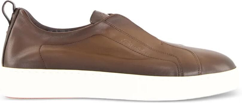 Santoni Cleanic leren slip-on sneakers Bruin - Foto 5