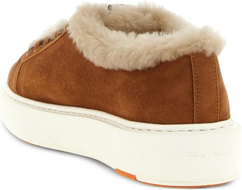 Santoni Cleanmount sneakers met lammy afwerking Bruin - Foto 2