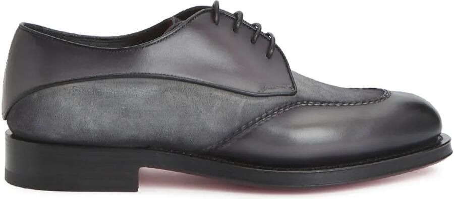 Santoni Colin derby schoenen met suède vlak Grijs