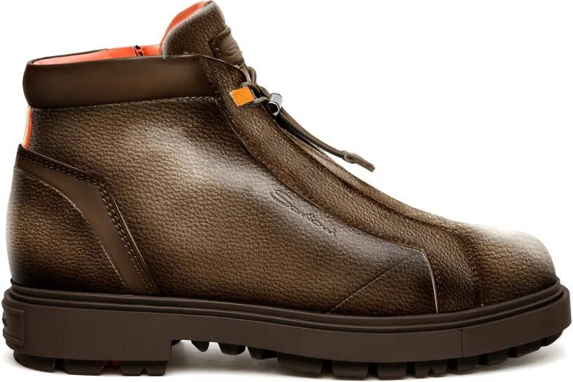 Santoni Corvat bewerkte laarzen Bruin