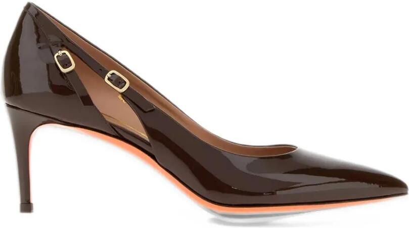 Santoni cut-out patent-finish pumps Bruin