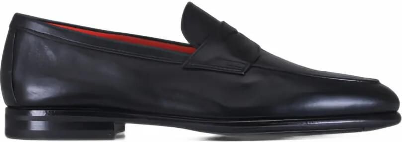 Santoni Darius leather loafers Zwart