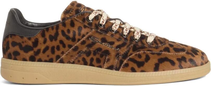 Santoni DBS Oly sneakers met luipaardprint Bruin