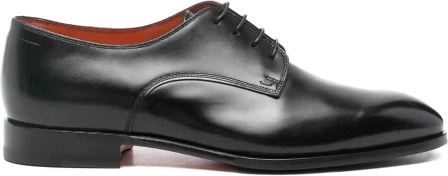Santoni Derby schoenen met blokhak Zwart