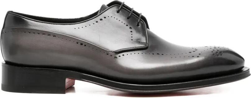 Santoni Derby schoenen met brogue detail Grijs