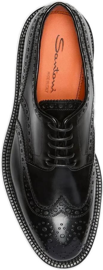 Santoni Derby schoenen met brogue detail Zwart - Foto 3