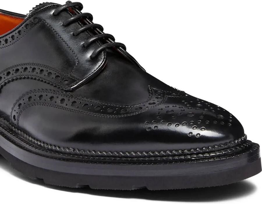 Santoni Derby schoenen met brogue detail Zwart - Foto 2