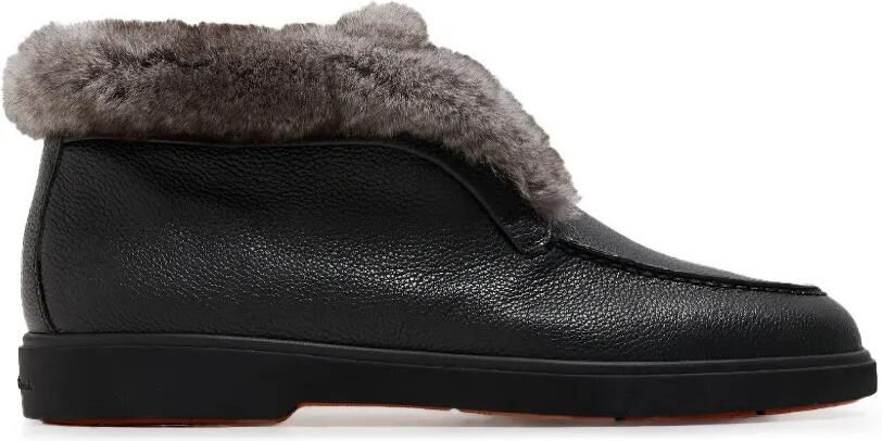 Santoni Desert boots van leer met textuur Zwart