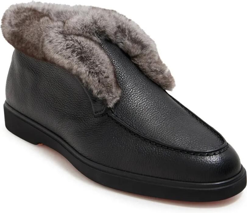 Santoni Desert boots van leer met textuur Zwart - Foto 4
