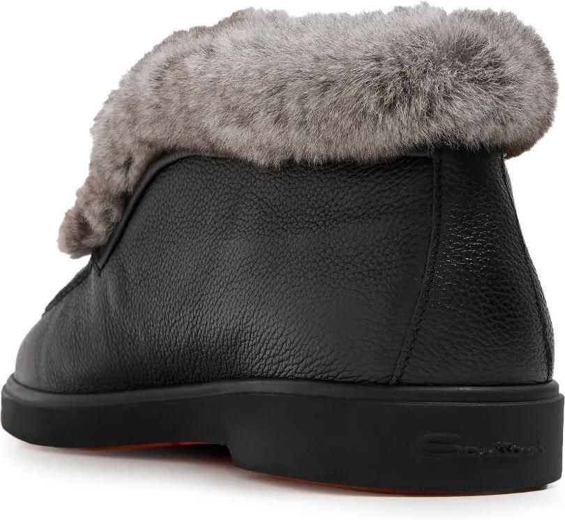 Santoni Desert boots van leer met textuur Zwart - Foto 3