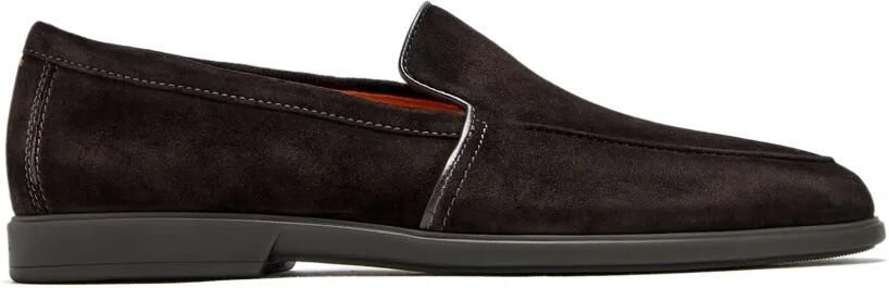 Santoni Donkerbruin loafers met stiksel