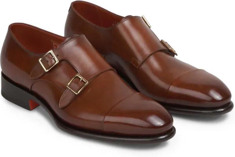 Santoni Schoenen met dubbele gesp Bruin - Foto 4