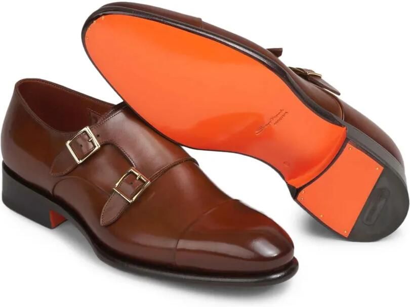 Santoni Schoenen met dubbele gesp Bruin - Foto 3