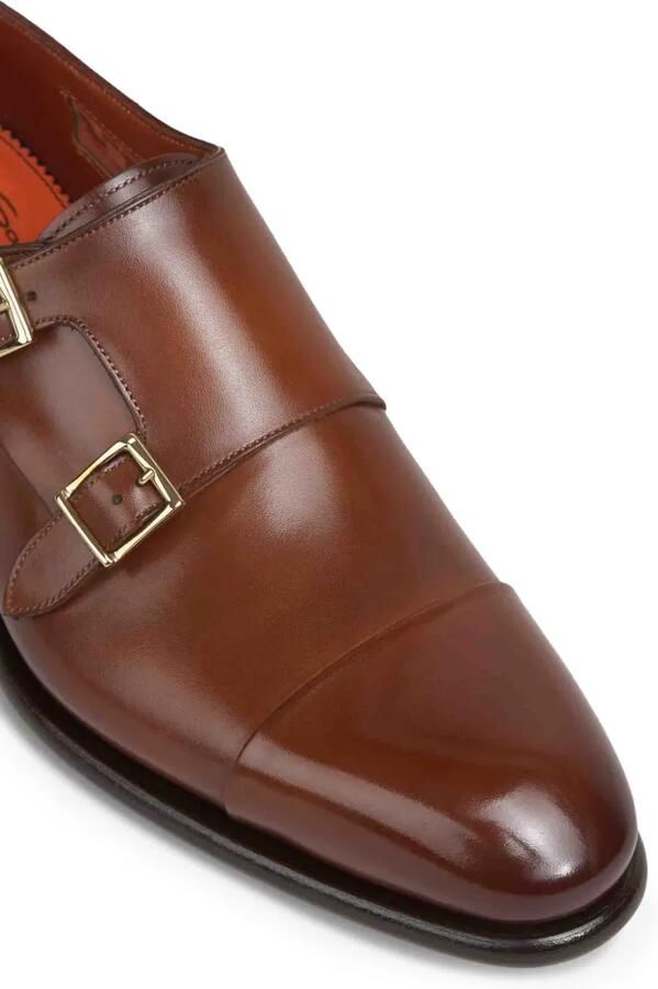Santoni Schoenen met dubbele gesp Bruin - Foto 2