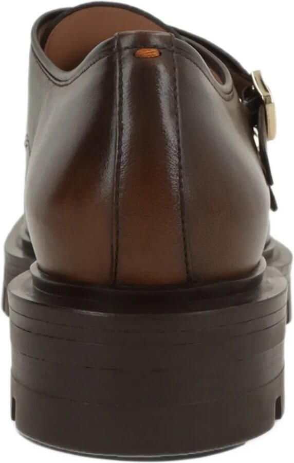 Santoni Derby schoenen met dubbele bandjes en profielzool Bruin - Foto 3