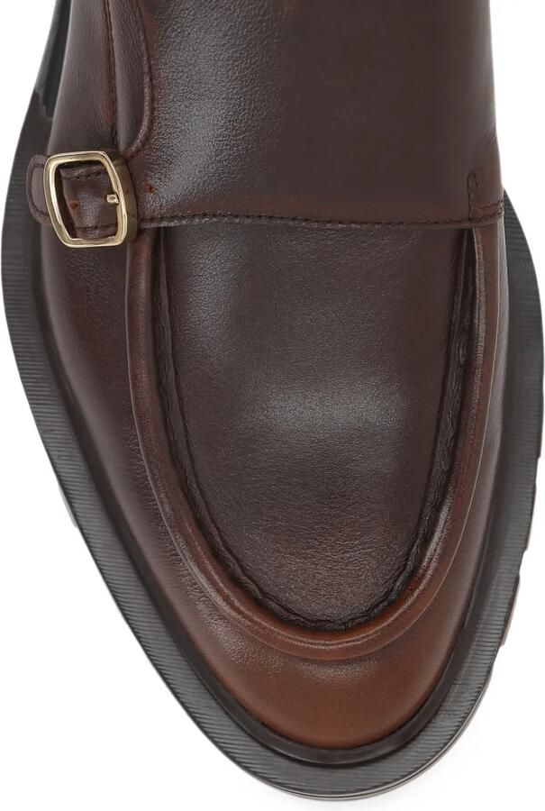 Santoni Derby schoenen met dubbele bandjes en profielzool Bruin - Foto 4